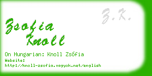 zsofia knoll business card