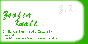zsofia knoll business card